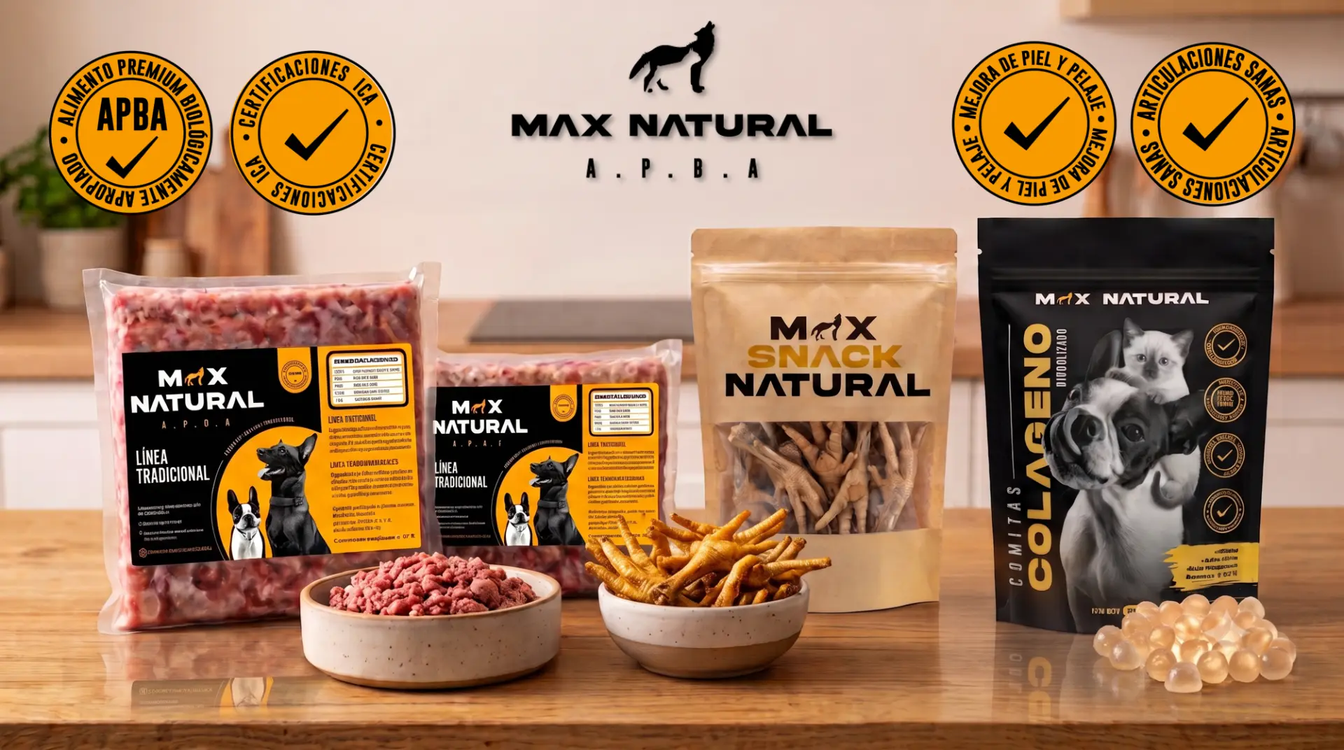 Línea de productos Max Natural: dieta APBA, snacks naturales y gomitas de colágeno